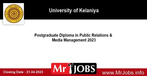 Postgraduate Diploma In Public Relations And Media Management 2023