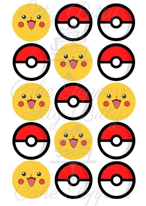 Pokemon Edible Cupcake Cookie Toppers Itty Bitty Cake Toppers