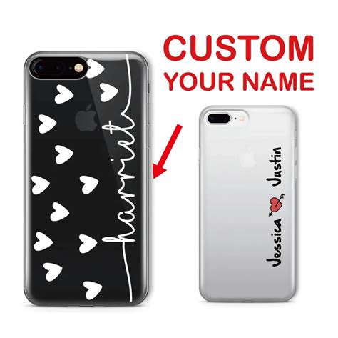 Personalized Custom Name Text Heart Lover Lace Soft Clear Phone Case For Iphone 6 6s Xs Max 7