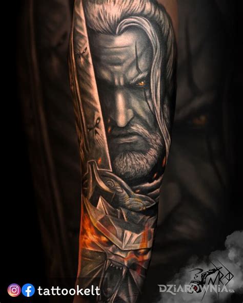 Tatua Wied Min Geralt Autor Sky Tattoo Elbl G Dziarownia Pl