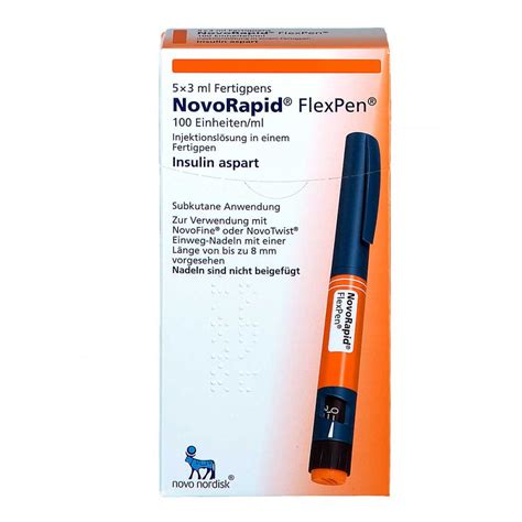 Novorapid Flexpen 100 E Ml Iniecto Lsg I E Fertigpen 5X3 Ml