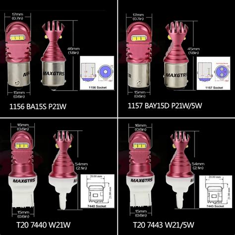 2x S25 1156 BA15S 1157 7440 7443 W21W BAY15D P21W CREE чип