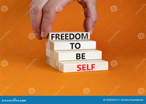 Freedom To Be Self Symbol Concept Words Freedom To Be Self On Wooden