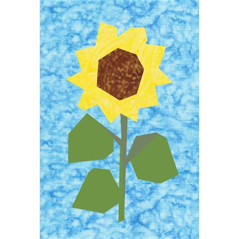 Sunflower Paper Pieced Quilt Block Pattern 2 Sizes Etsy Canada In