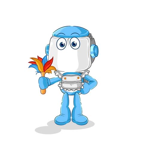 Premium Vector Humanoid Robot Maid Mascot Cartoon Vector