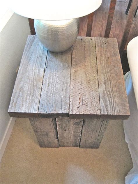 Reclaimed Barn Wood End Table Rustic Furniture Design