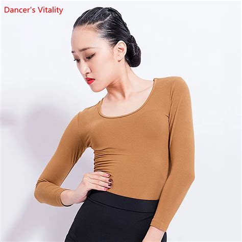 Comfortable Modal Latin Dance Tops Women Long Sleeves Dancing Practice