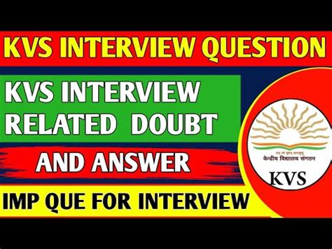 KVS PRT INTERVIEW RELATED DOUBTS इटरवय स सबधत परशन YouTube