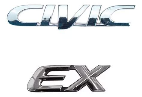 Emblemas Civic Ex Letreiro Cromado Linha Honda kit 2 Pçs MercadoLivre