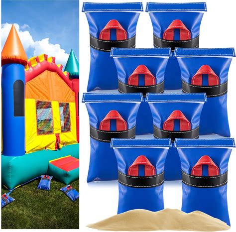 Foilswirl 8 Pcs Small Bounce House Vinyl Sand Bag Durable