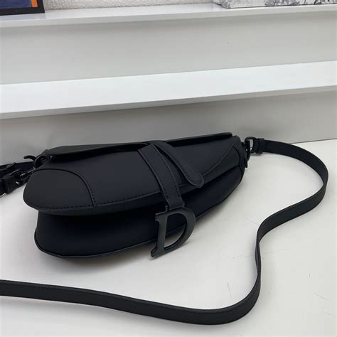 Replica Dior Saddle Bag With Strap In Black Ultramatte Calfskin