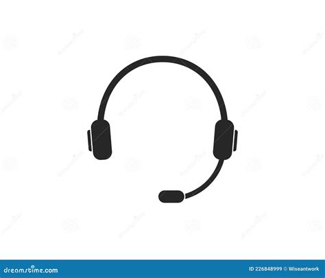 Headphone With Microphone Icon Of Headset For Call Center Support Of