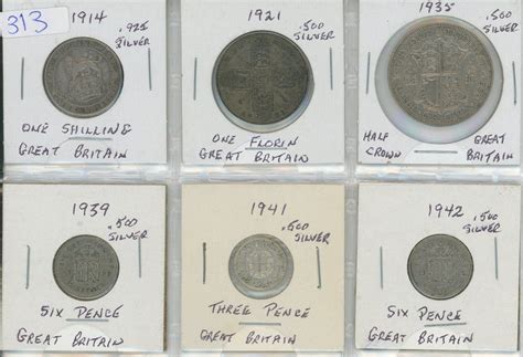 SIX GREAT BRITAIN COINS, ALL SILVER - Schmalz Auctions