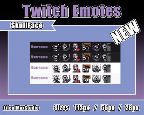 Skull Emote For Twitch And Discord Scary DBD Ghostface Horror Etsy