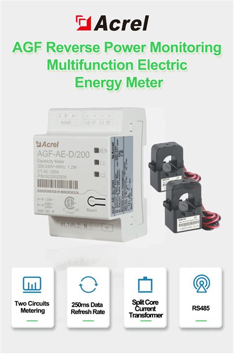 Acrel Agf Ae D Ul Phase Wire Solar Pv Energy Meter