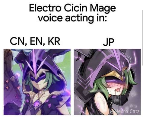 Electro Dein Mage Voice Acting In Cn En Kr Jp Fatui Electro Cicin