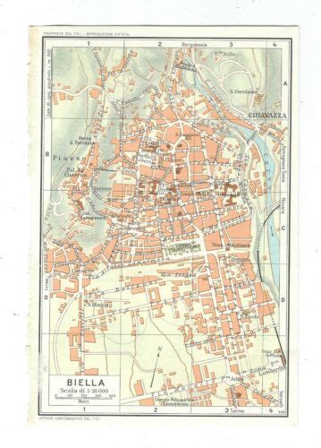 BIELLA Mappa della città Touring Club Italiano 1961 Carta geografica eBay