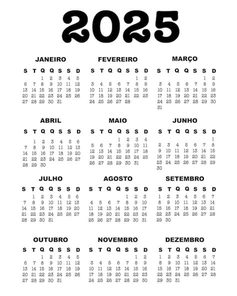 Calendario Portugu S Para El A O Vector Premium Generado Con Ia