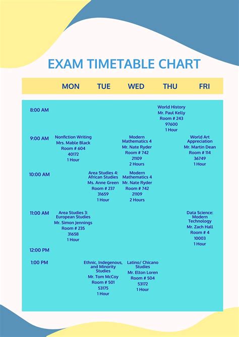 Timetable Templates In Psd Free Download