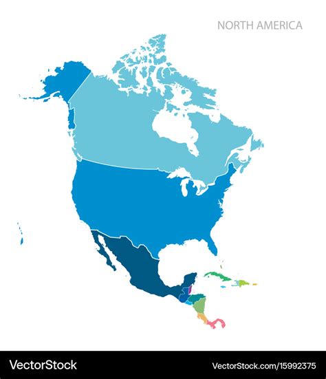 Map North America Royalty Free Vector Image Vectorstock