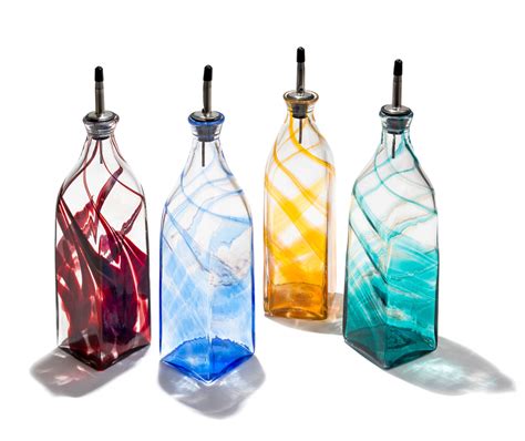 Hand Blown Glass Olive Oil Dispensers Mcfadden Art Glass