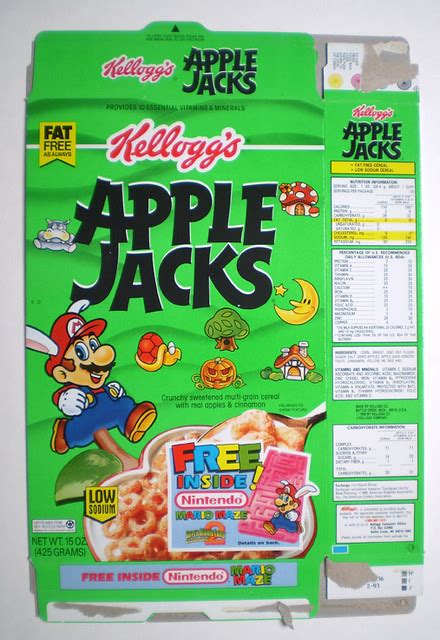 1993 Kelloggs Apple Jacks Cereal Box Mario Nintendo Flickr