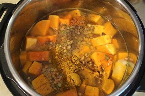 Instant Pot Curried Butternut Squash Lentil Soup Plant Basedvegan