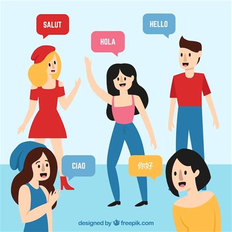 Free Vector People Speaking Different Languages With Flat Design