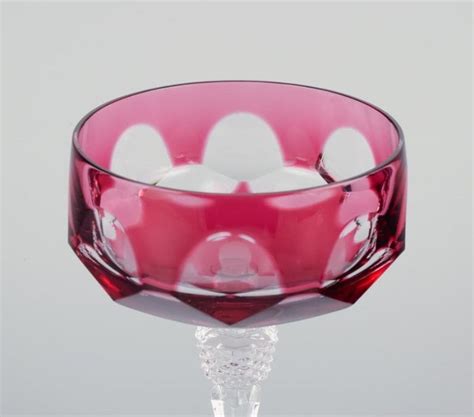 Four Art Deco Champagne Bowls Bohemian Glass For Sale At 1stdibs