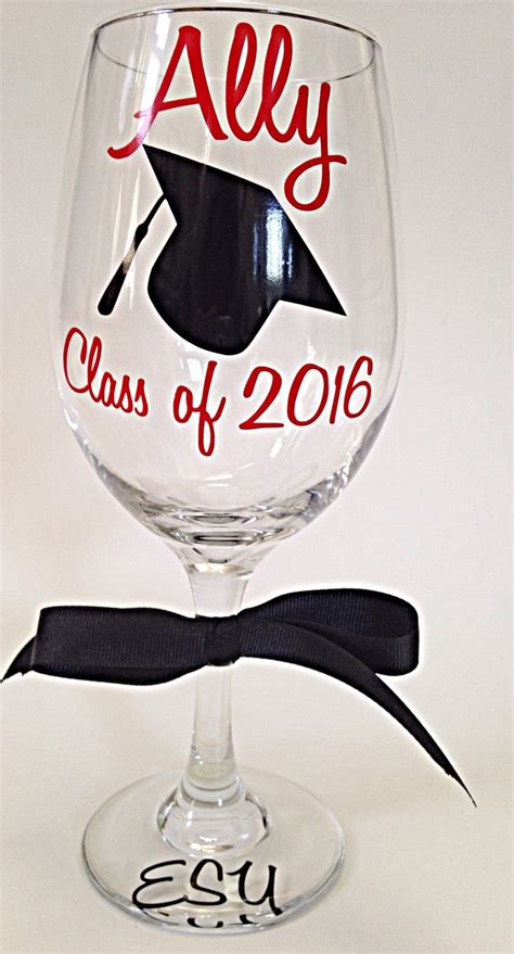 Graduation Wine Glass College Graduation Wine Glass Etsy