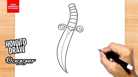 How To Draw Dagger Youtube