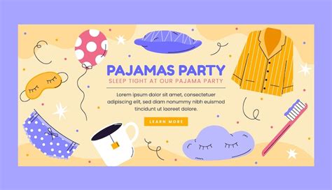 Free Vector Flat Design Pajamas Party Horizontal Banner