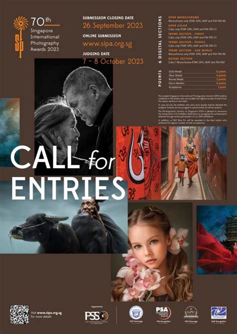 70th Singapore International Photography Awards 2023 Call For Entries Pss