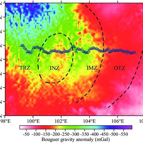 Map Of The Bouguer Gravity Anomaly Extracted From The Earth