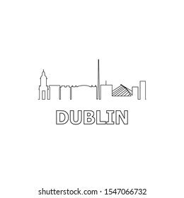 Dublin Skyline Landmarks Silhouette Black Vector Stock Vector (Royalty Free) 1547066732 ...