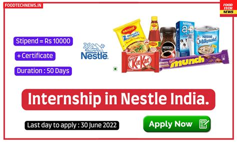 Internship In Nestle Nesternship Food Industry Internship Food