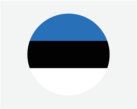 Estonia Round Country Flag Circular Estonian National Flag Republic