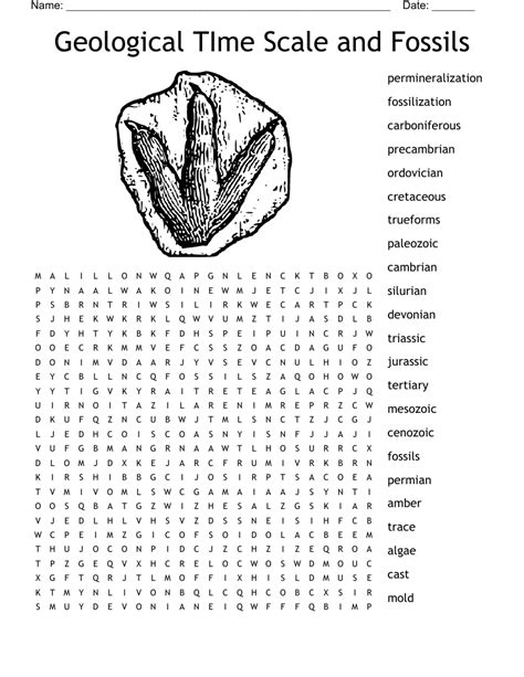 Geologic Timescale Word Search Wordmint