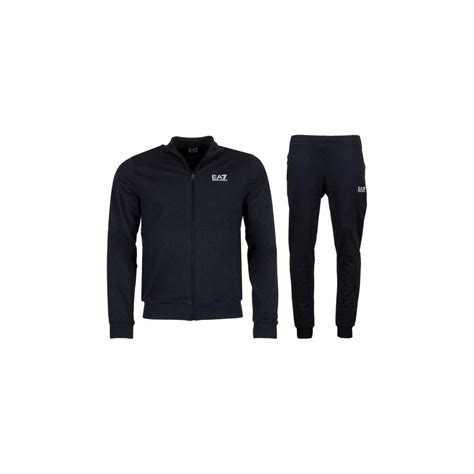 Emporio Armani Ea7 Funnel Neck Zip Navy Cotton Tracksuit Clothing