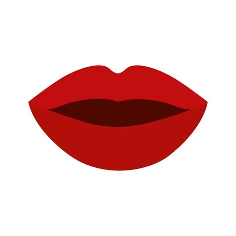 Female Lips Teeth Icon On White Background Stock Vector Image By