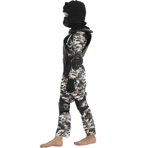 Kids SWAT Costume Tactical Vest Helmet and Camouflage Suit Police ...