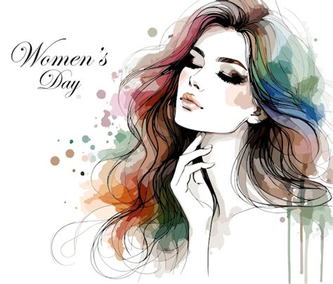 Premium Vector International Womens Day Watercolor Women Vector