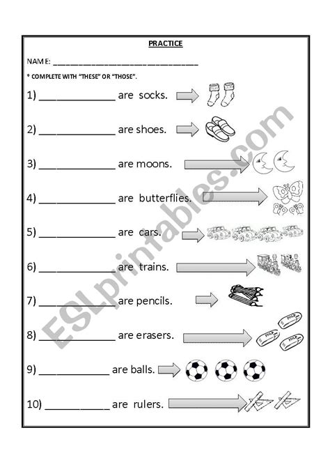 This That These Those Worksheet For Class 1