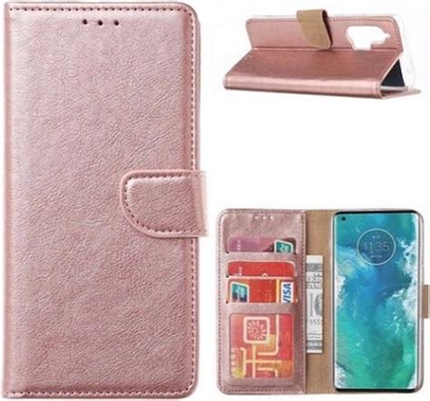 Motorola Edge Plus Hoesje Met Pasjeshouder Bookcase Rose Goud Bol