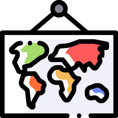 World Map Detailed Rounded Color Omission Icon