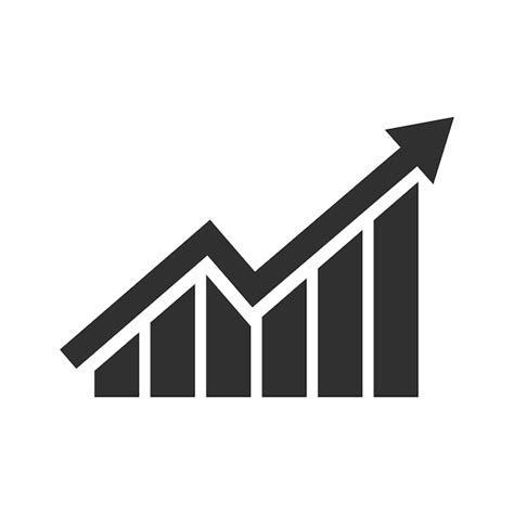 Icono de gráfico de barras en crecimiento en negro sobre un fondo