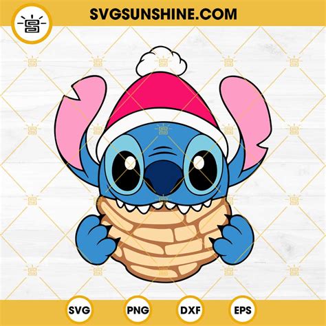 Stitch Eat Concha Cake SVG, Stitch Concha Christmas SVG, Mexican Christmas SVG