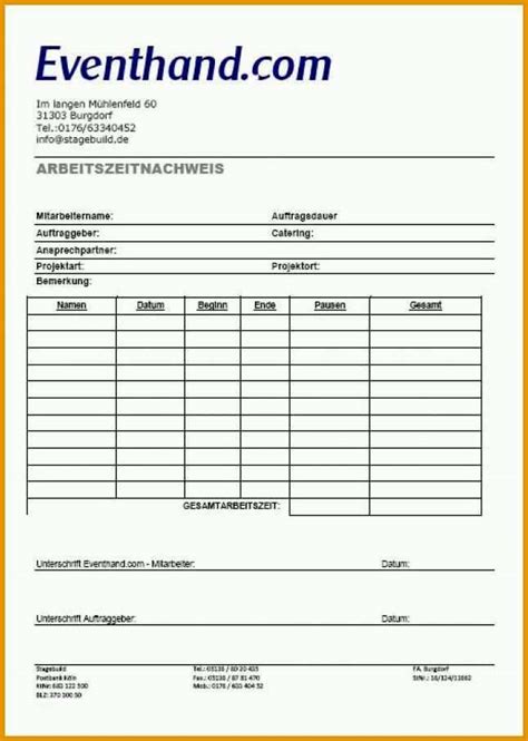 Unvergesslich Stundenzettel Datev Excel Werden Kostenlos Vorlagen