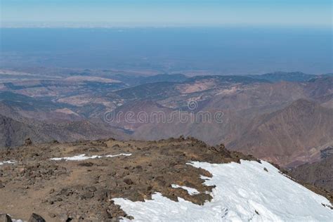 Jebel Toubkal Winter Ascent In High Atlas Mountains In Morocco Stock