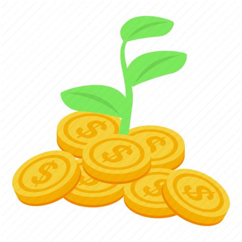 Plant Coin Result Money Isometric Icon Download On Iconfinder